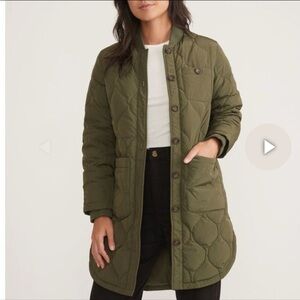 Marine Layer Green Quilted Puffer Jacket